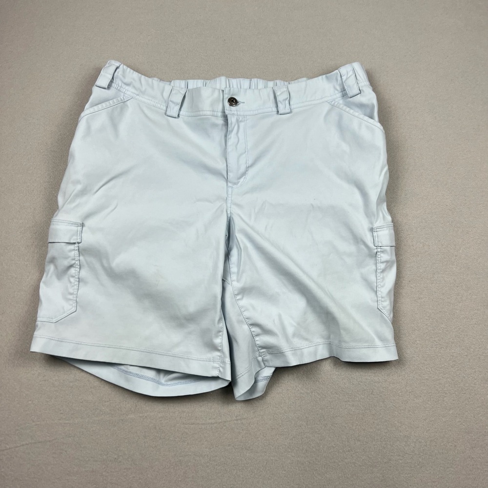 Duluth Trading Co Women 18W Blue Dry on the Fly Cargo Shorts Utility Stretch